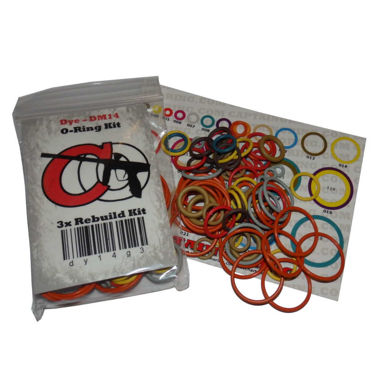 Tippmann Stryker 1x color coded o-ring rebuild kit by Flasc Paintball 