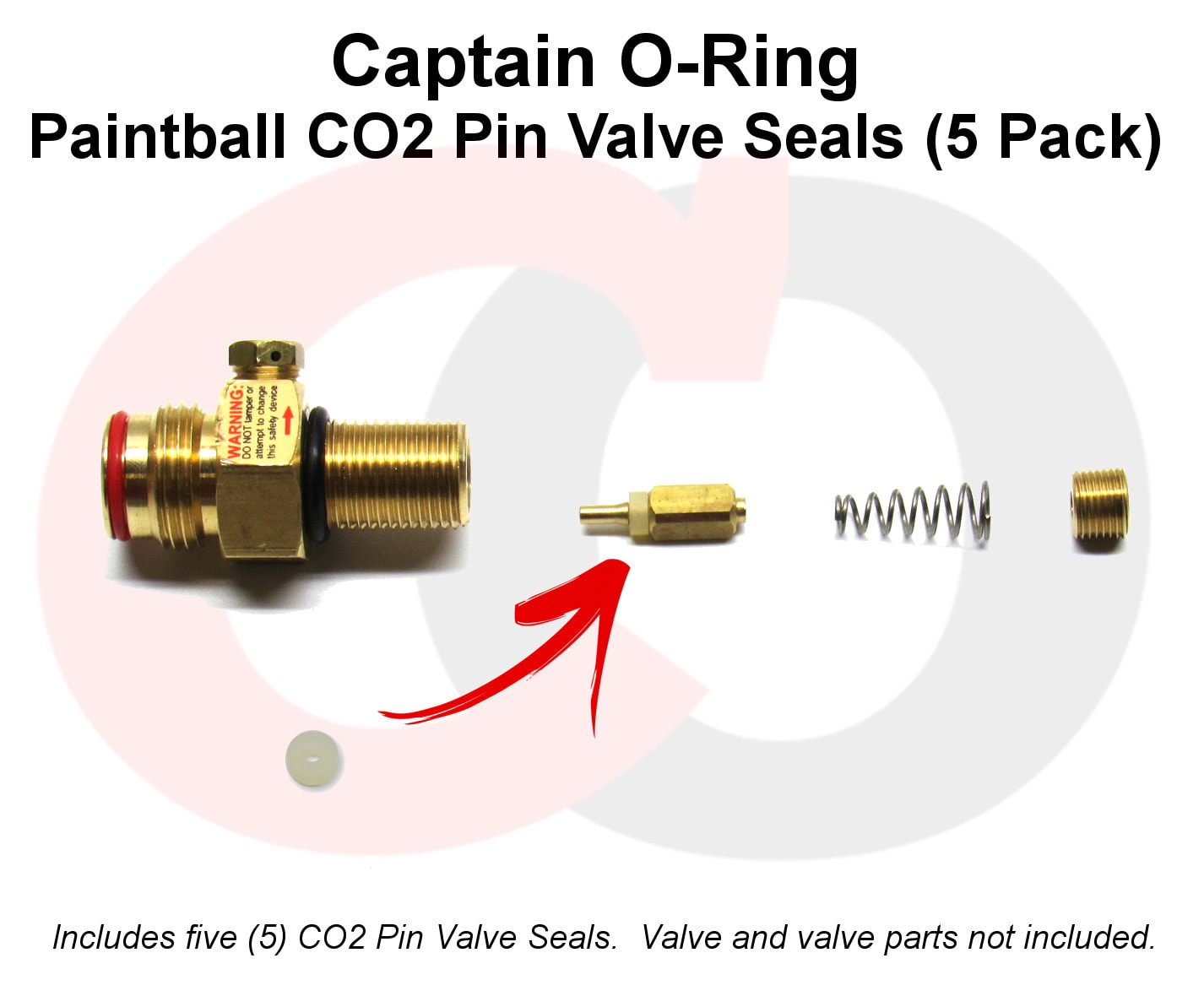 CO2 Cylinder Brass Pin Valve Paintball Polyurethane O-Ring 3k Burst Disc 