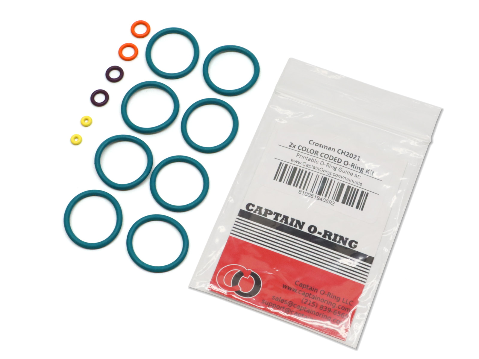 Replacement O-Ring Kit for Crosman 1701P Silhouette Full 2X Color Coded Captain O-Ring Rebuild Kit 