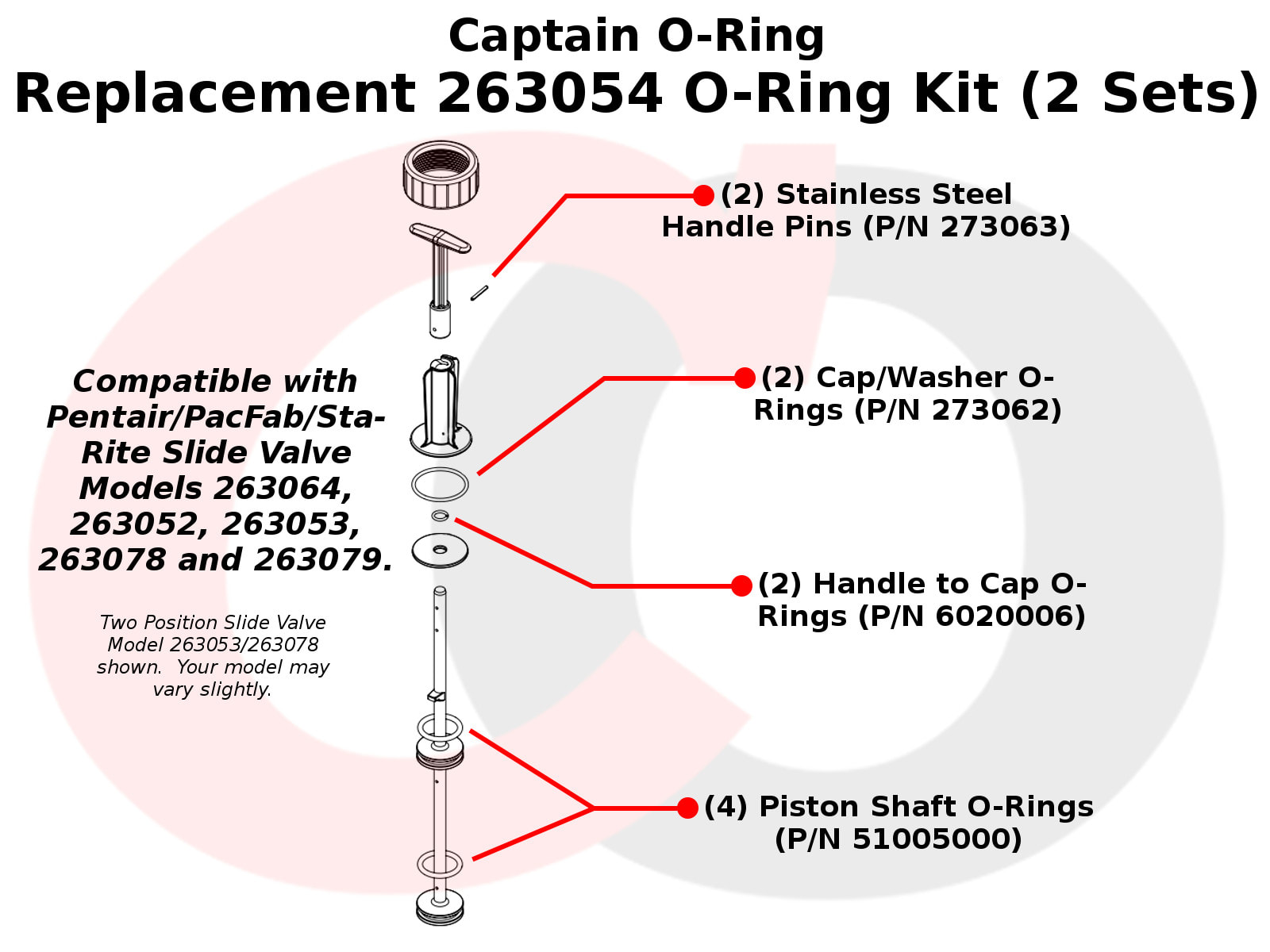 Captain O-Ring - Replacement 263054 O-Ring Kit for Pentair/PacFab