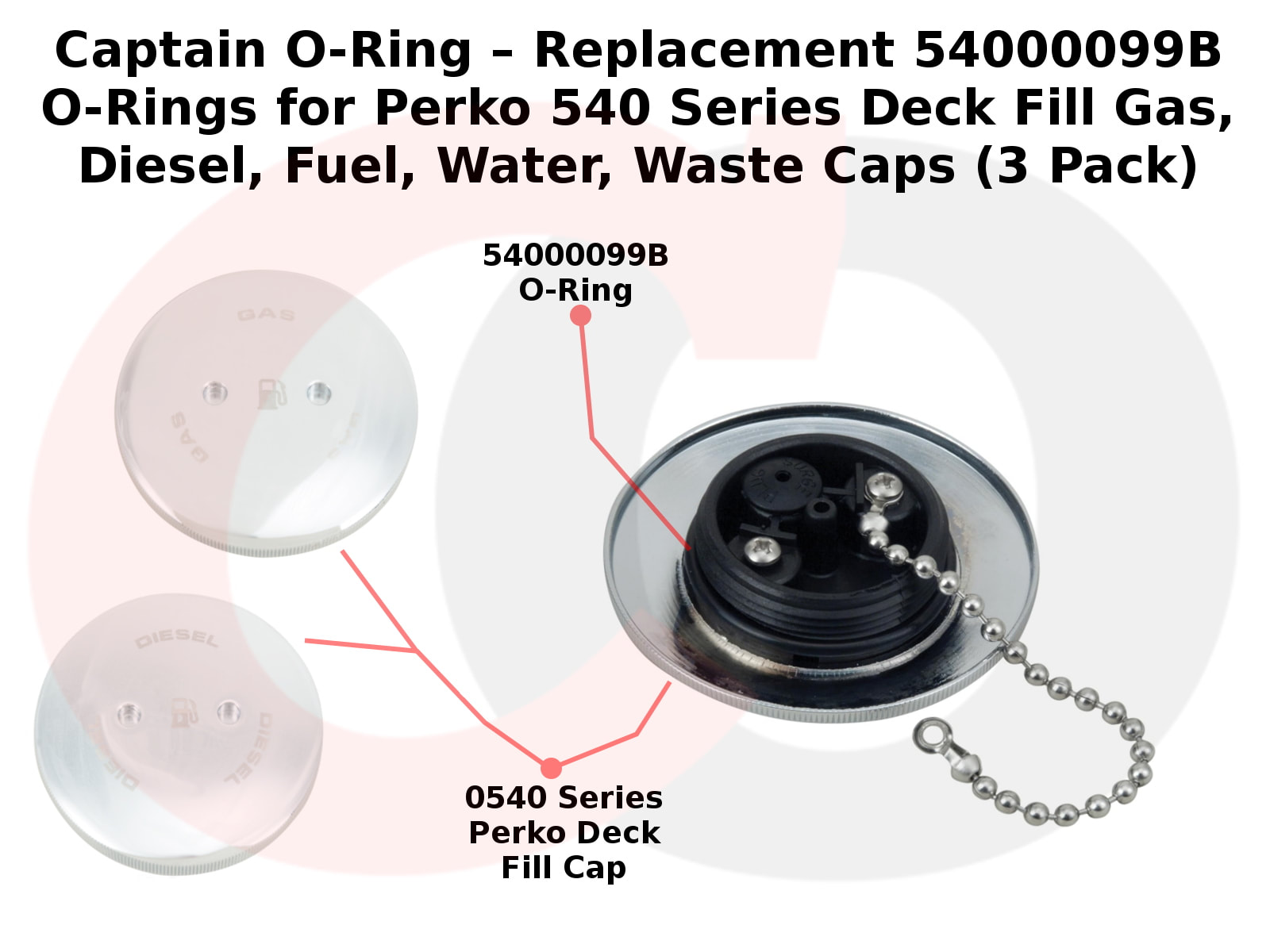 Captain O-Ring – Replacement 54000099B O-Rings for Perko 540 Series Deck  Fill Caps for Gas, Diesel, Fuel, Water, Waste (3 Pack)